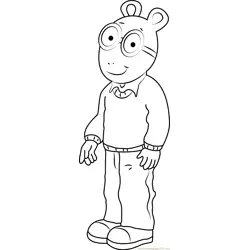 Arthur Smiling Free Coloring Page for Kids