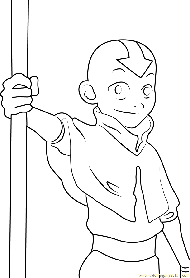 Cute Aang Coloring Page Free Avatar The Last Airbender Coloring 50715