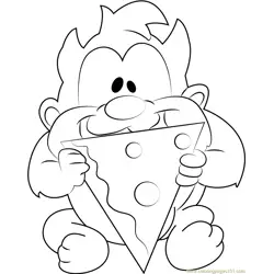Baby Taz eating Pizza