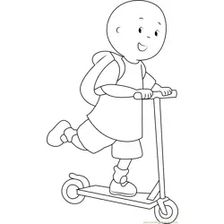 Caillou Going to School Free Coloring Page for Kids