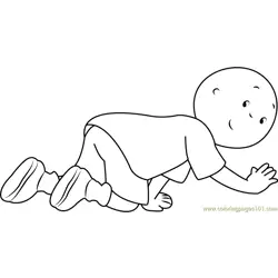 Caillou Walking on Hands and Legs Free Coloring Page for Kids