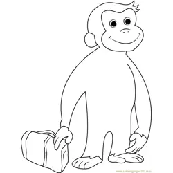 Curious George Going Free Coloring Page for Kids