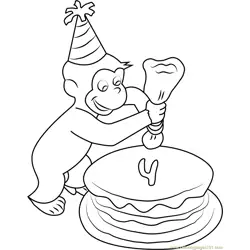 Curious George making Birthday Cake