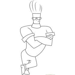Cute Johnny Bravo Free Coloring Page for Kids