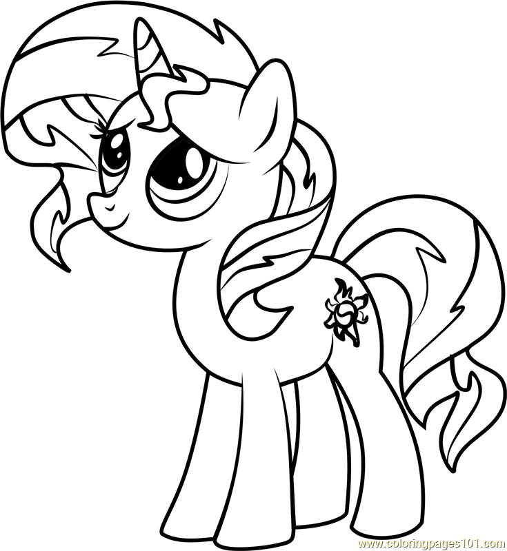 Sunset Shimmer Pony Coloring Page - Free My Little Pony - Friendship Is