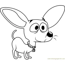 Pound Puppies Squirt the Chihuahua Free Coloring Page for Kids
