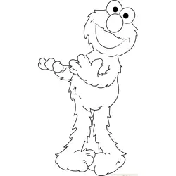 Elmo having Fun Free Coloring Page for Kids