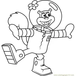 Sandy Cheeks Free Coloring Page for Kids