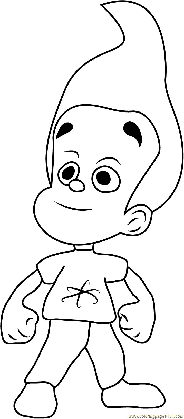 Cute Jimmy Neutron Coloring Page - Free The Adventures of Jimmy Neutron