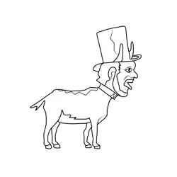 Abraham Lincoln Goat The Amazing World of Gumball Free Coloring Page for Kids