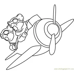 Frank and Buster in Plane Free Coloring Page for Kids