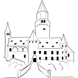 Bouzov Castle Free Coloring Page for Kids