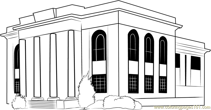 Town Hall Coloring Page - Free City Hall Coloring Pages