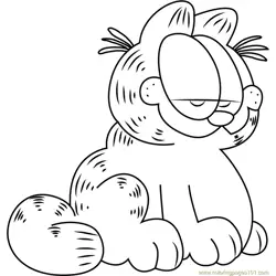 Cute Garfield Free Coloring Page for Kids