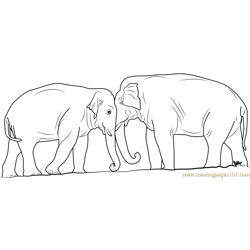 Mother and Baby Elephant Coloring Page - Free Elephant Coloring Pages