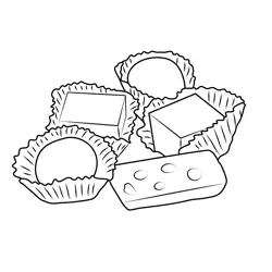 Chocolate Food Dessert Free Coloring Page for Kids
