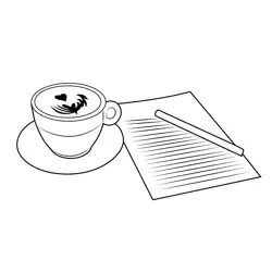 Coffee Time Free Coloring Page for Kids