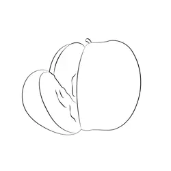 Green Apple Fruit Free Coloring Page for Kids