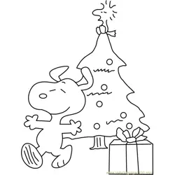 Snoopy with Christmas Tree