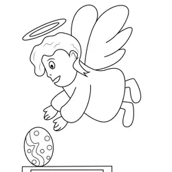 Angel Picking An Easter Egg