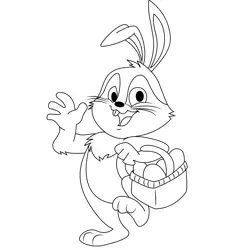 Easter Bunny With Basket Of Eggs