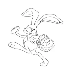 Funny Bunny With Easter Basket