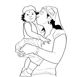 Parsi Woman Kisses Her Child