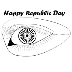 Republic Day Eye Makeup Free Coloring Page for Kids