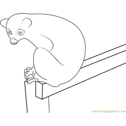 Lemur Sitting on Gate Free Coloring Page for Kids