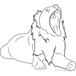 Lion Howling Free Coloring Page for Kids