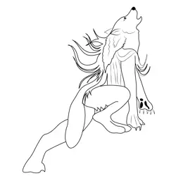 Werewolf7 Free Coloring Page for Kids