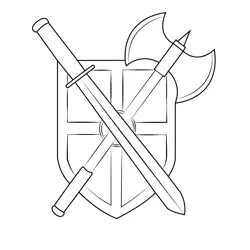 Warrior Shield Free Coloring Page for Kids