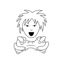 Gamer Boy Free Coloring Page for Kids