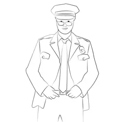 American Police Free Coloring Page for Kids