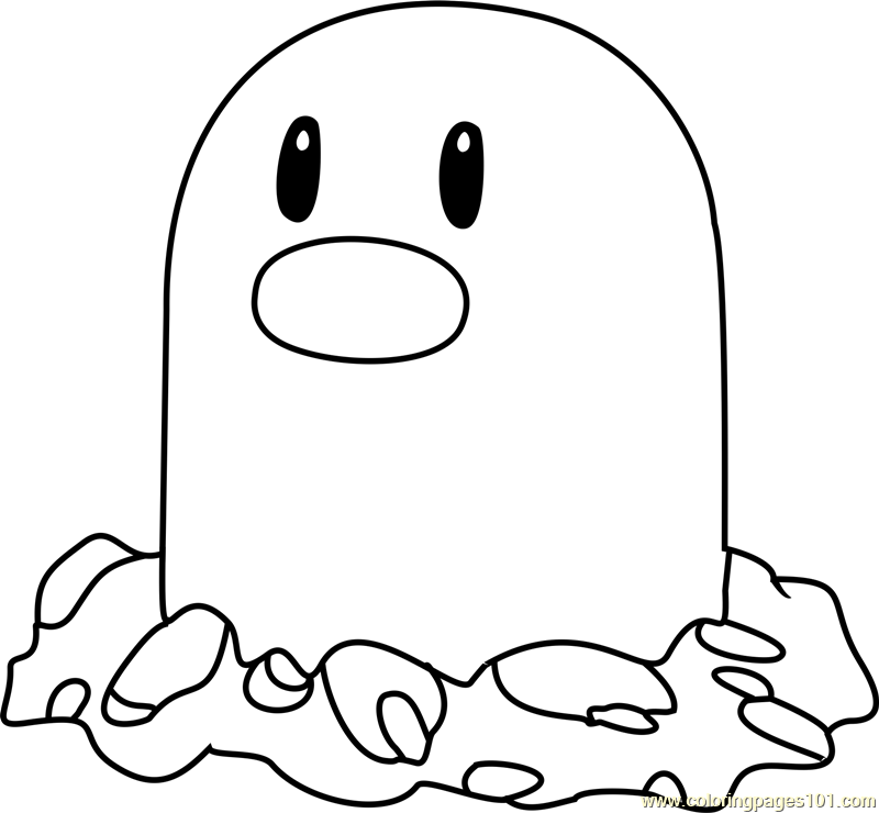 Diglett Pokemon Coloring Page - Free Pokémon Coloring Pages
