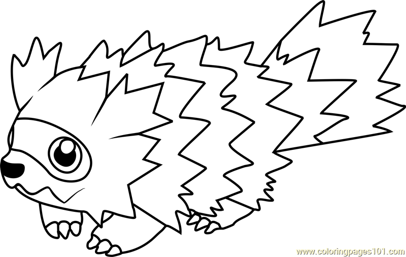 Zigzagoon Pokemon Printable Coloring Page For Kids And Adults