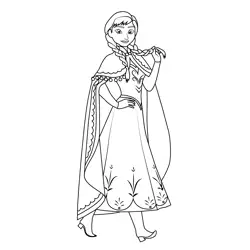 Princess Anna 7 Free Coloring Page for Kids
