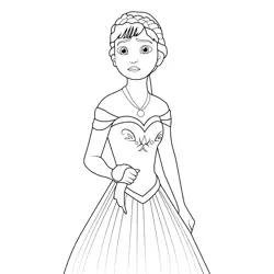 Princess Anna 8 Free Coloring Page for Kids