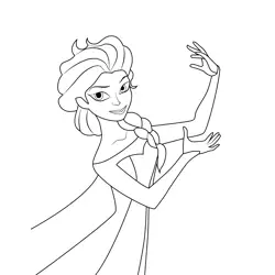 Princess Elsa 16 Free Coloring Page for Kids