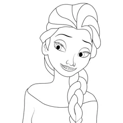 Princess Elsa 19 Free Coloring Page for Kids