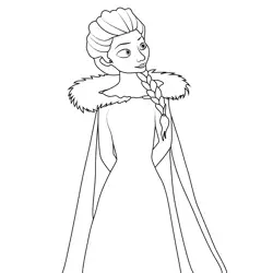 Princess Elsa 7 Free Coloring Page for Kids