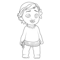 Princess Moana 3 Free Coloring Page for Kids