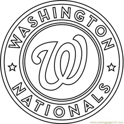 Washington Nationals Logo Free Coloring Page for Kids