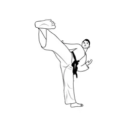 Martial Arts 1 Free Coloring Page for Kids