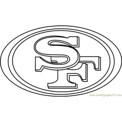 San Francisco 49ers Logo Free Coloring Page for Kids