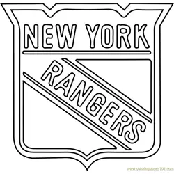 New York Rangers Logo Free Coloring Page for Kids