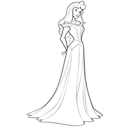 Barbie Girl Wear Beautiful Gown Free Coloring Page for Kids