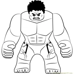 Lego The Hulk Free Coloring Page for Kids