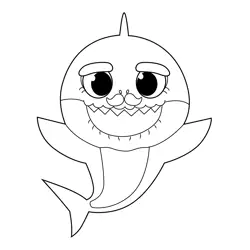 Grandpa Shark Pinkfong Free Coloring Page for Kids