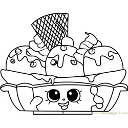 Banana Splitty Shopkins Free Coloring Page for Kids